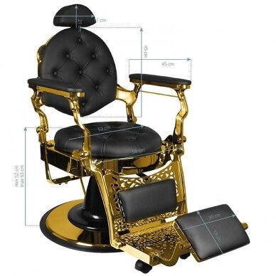 Professional barbers and beauty salons haircut chair GABBIANO GIULIO GOLD, black color 4