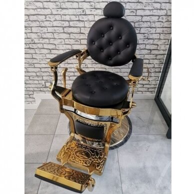 Professional barbers and beauty salons haircut chair GABBIANO GIULIO GOLD, black color 6