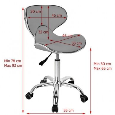 Professional master chair with castors GABBIANO Q-4599, grey color 1