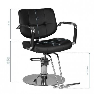 Professional hairdressing chair with footrest GABBIANO VIGO, black color 4