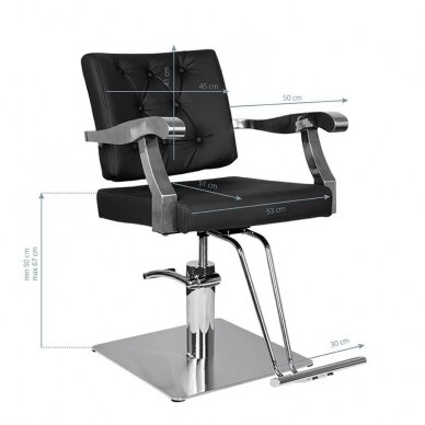 Professional barber chair GABBIANO LION, black 4