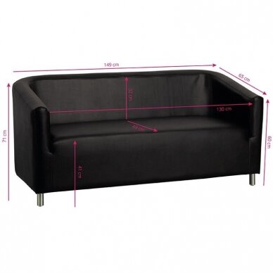 Professional waiting sofa for hairdressers and beauty salons GABBIANO M021, black color 1