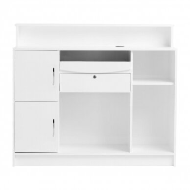 GABBIANO professional reception desk for beauty salons G26BS, white and silver color 4