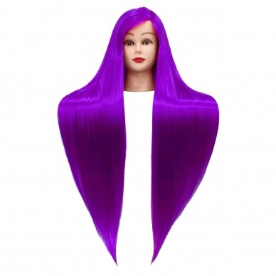 Professional head for training IZA PURPLE 60cm, thermal hair 3