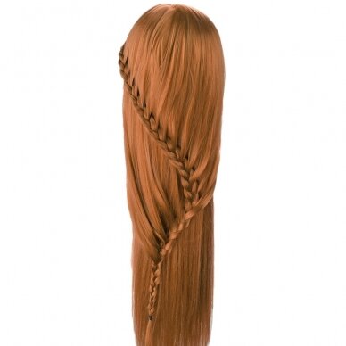 Head for hairdressing training IZA LIGHT BROWN 90, thermal hair 2