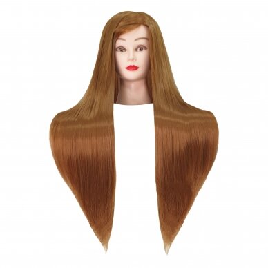 Head for hairdressing training IZA LIGHT BROWN 90, thermal hair 1