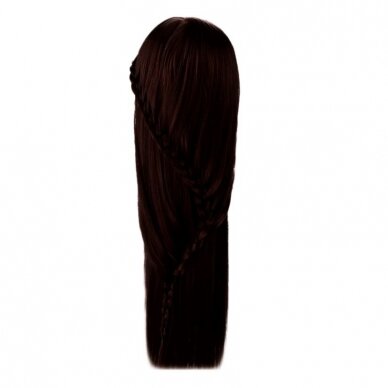 Head for hairdressing training IZA DARK BROWN 60cm, thermal hair 1