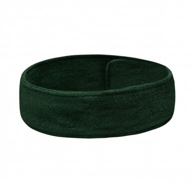 Head and hair band for cosmetology and hairdressing procedures, green color