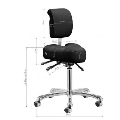 GIOVANNI CLASSIC 1005 professional podiatry chair for beauticians and beauty salons, black color 13