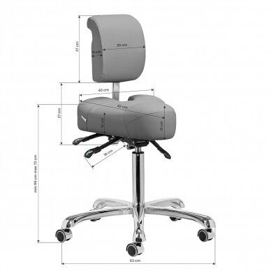 GIOVANNI CLASSIC 1005 professional podiatry chair for beauticians and beauty salons, gray color 13