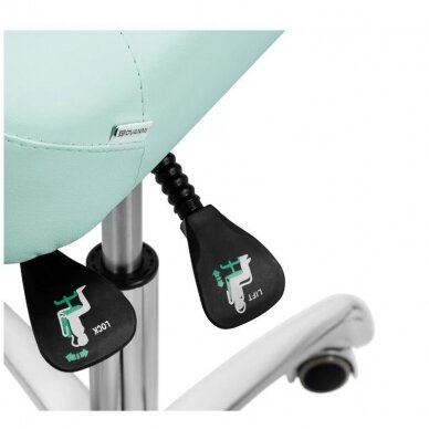 GIOVANNI CLASSIC 1005 professional podiatry chair for beauticians and beauty salons, light green color 6