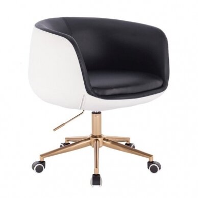 Grožio salono kėdė stabiliu pagrindu arba su ratukais HC333N, juodos spalvos 6