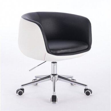Grožio salono kėdė stabiliu pagrindu arba su ratukais HC333N, juodos spalvos 4