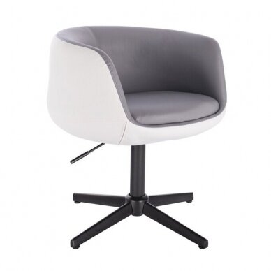 Grožio salono kėdė stabiliu pagrindu arba su ratukais HC333N, pilkos spalvos 10