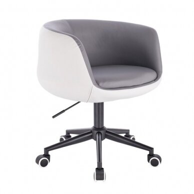 Grožio salono kėdė stabiliu pagrindu arba su ratukais HC333N, pilkos spalvos 9