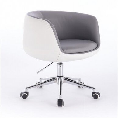 Grožio salono kėdė stabiliu pagrindu arba su ratukais HC333N, pilkos spalvos 4