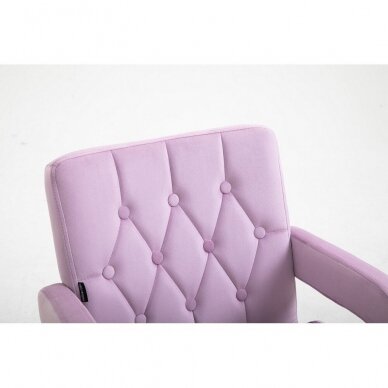 Beauty salon chair with stable legs HR8404N, lilac velor 2