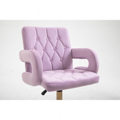 Beauty salon chair with stable legs HR8404N, lilac velor 3