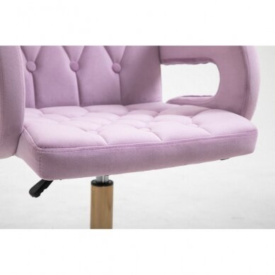 Beauty salon chair with stable legs HR8404CROSS, lilac velor 5