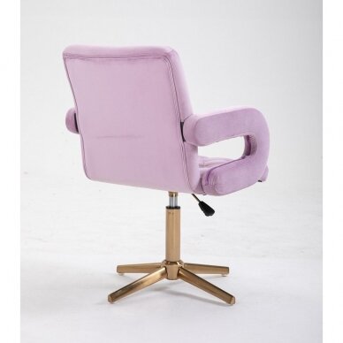 Beauty salon chair with stable legs HR8404CROSS, lilac velor 1