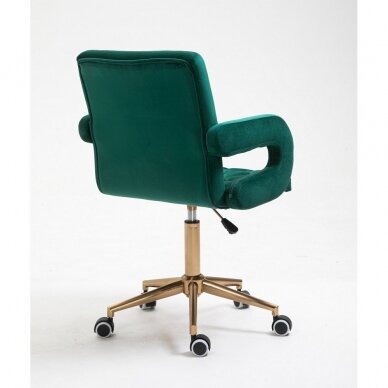 Beauty salon chair with wheels HR8404K, green velor 1