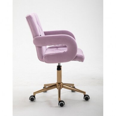 Beauty salon chair with wheels HR8404K, lilac velor 3