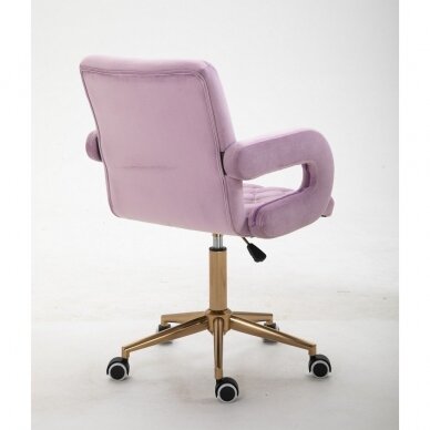 Beauty salon chair with wheels HR8404K, lilac velor 2