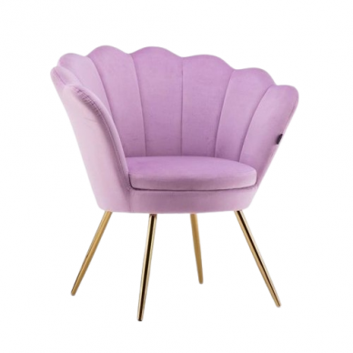 Beauty salon lounge chair REY, lilac velor