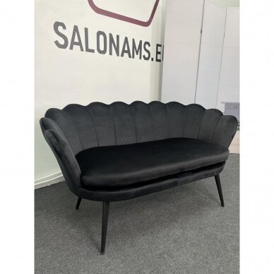 Grožio salono laukiamojo sofa REY, juodas veliūras 24