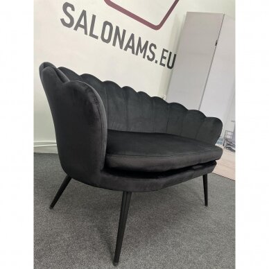 Grožio salono laukiamojo sofa REY, juodas veliūras 15