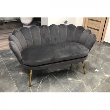 Beauty salon waiting sofa REY, gray velor 17