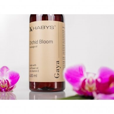 HABYS GAYA ORCHID BLOOM масло для массажа подсолнечника с ароматом орхидеи витамина Е, 400 мл 3