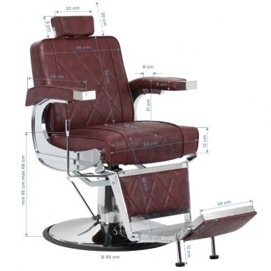 HAIR SYSTEM professional barber chair for hairdressers and beauty salons BM88066, bordo color 16