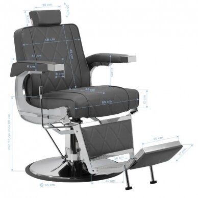 HAIR SYSTEM professional barber chair for hairdressers and beauty salons BM88066, gray color 15