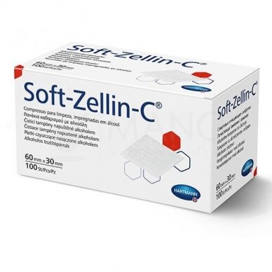 Hartmann Soft-Zellin alcohol wipes for injection, 60 x 30 mm, N100