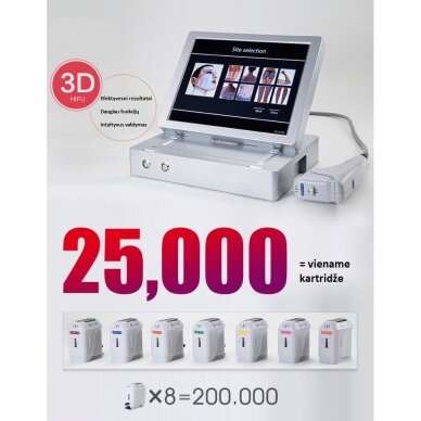 HIFU focused 4D ultrasound for face and body (8 cartridges of 25.000 shots) 5