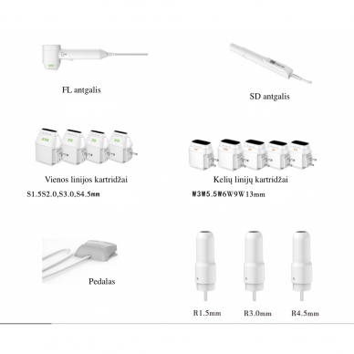 HIFU fokusuotas 9D ultragarso aparatas veidui ir kūnui, 2 antgaliai + 8 kartridžai 1