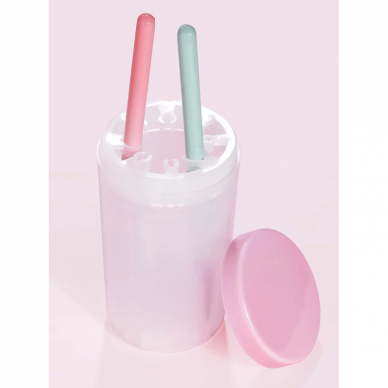 Container for cleaning brushes, pink color 1