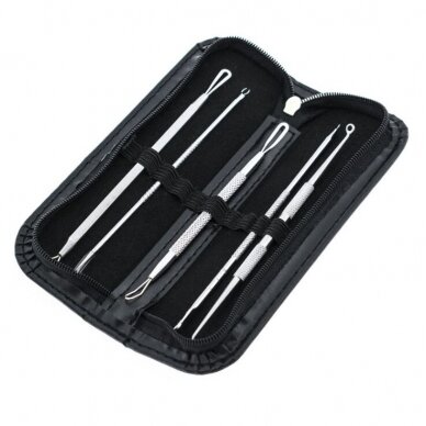 Double-sided beautician&#39;s tools for removing acne and blackheads with case, 5 pcs.  2