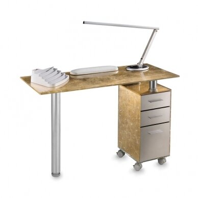 Professional manicure table with glass surface GOLD GLASS 190L