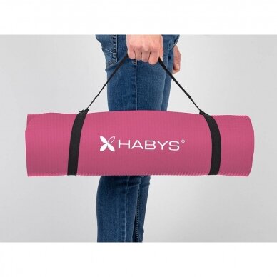 Yoga mat for training NBR, 183x61x1cm, pink color  3