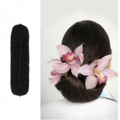 LUSSONI flexible hair sponge for ponytail shaping BLACK, 150 mm 2