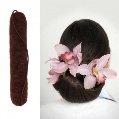 LUSSONI flexible hair sponge for ponytail shaping BROWN, 230 mm 2