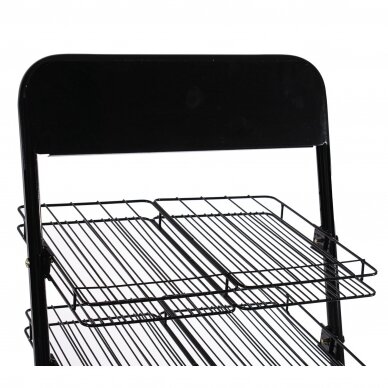 Black metal decorative shelf for storing varnishes, black color  3