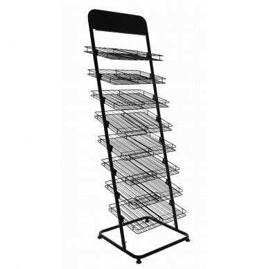 Black metal decorative shelf for storing varnishes, black color