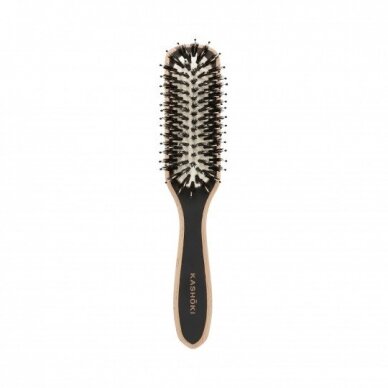 KASHOKI TOUCH OF NATURE WOODEN SLIM HAIR BRUSH naturalios medinės šukos plaukams SLIM