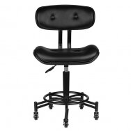 Professional craftsman chair for beauty salon with wheels GABBIANO FLORENCIJA, black color