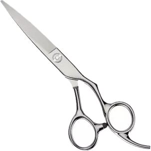 Hair cutting scissors with fixed finger ring ERGONOMIC 5.5, for right-handed people