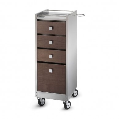 Professional hairdressing trolley GALAXY, brown color