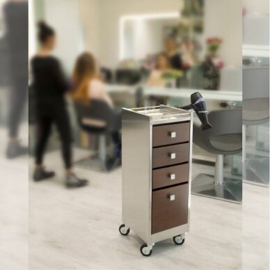 Professional hairdressing trolley GALAXY, brown color 1